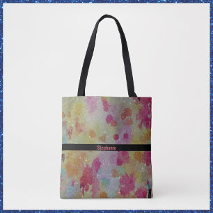 Bolso De Tela Resumen rosa negro y amarillo