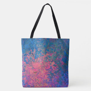 Bolso De Tela Resumen, rosa, púrpura y azul, tinta de alcohol