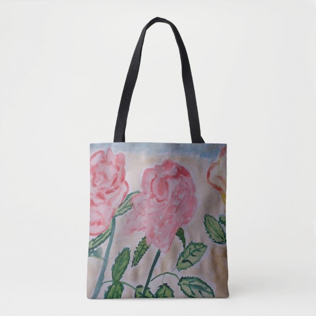 Bolso De Tela Resumen Rosas de verano (Anverso)