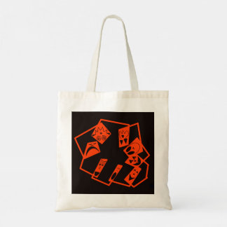 Bolso De Tela Resumen, rostros de calabaza en negro, Halloween