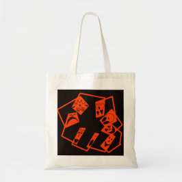 Bolso De Tela Resumen, rostros de calabaza en negro, Halloween