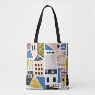 Bolso De Tela Resumen sin costura de las casas