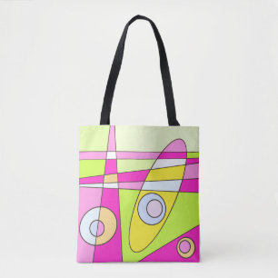 Bolso De Tela Resumen Surfing Bright Pink Green Bubblegegum