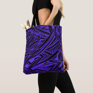 Bolso De Tela Resumen Tribal Negro Y Púrpura