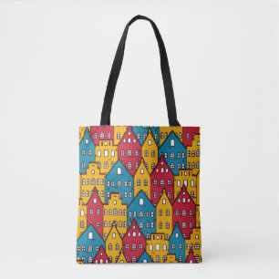 Bolso De Tela Resumen urbano: patrón de ciudad vintage