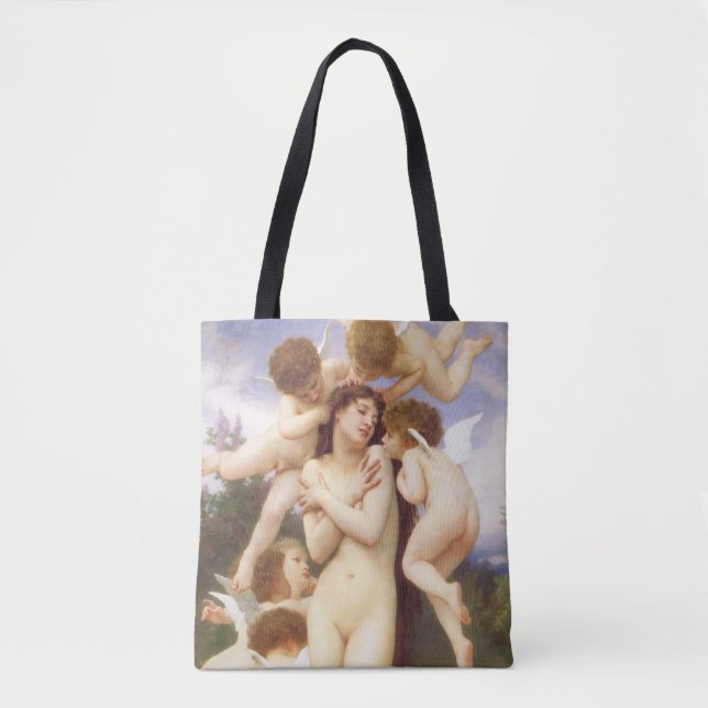 Bolso De Tela Retorno de primavera (Le Printemps) por Bouguereau (Anverso)