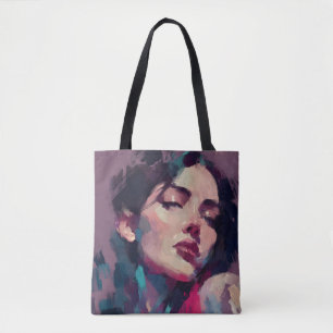 Bolso De Tela Retrato abstracto de luz de neón