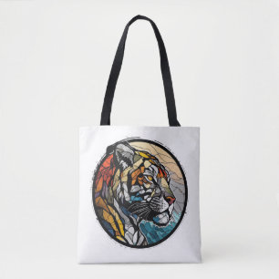 Bolso De Tela Retrato animal de tigres sin vidrio manchado