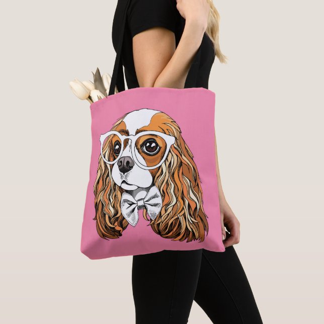 Bolso De Tela Retrato arrogante del perro de aguas de rey (Detalle)