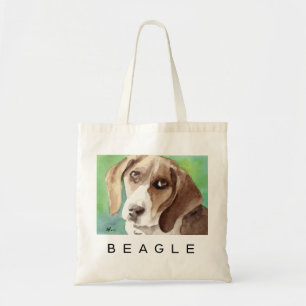 Bolso De Tela retrato Beagle de color agua
