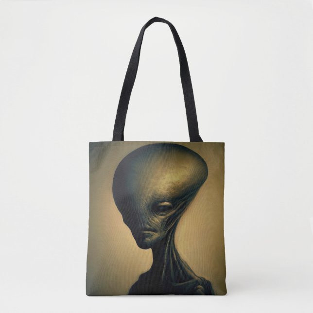 Bolso De Tela Retrato de Alien dibujado a mano (Anverso)