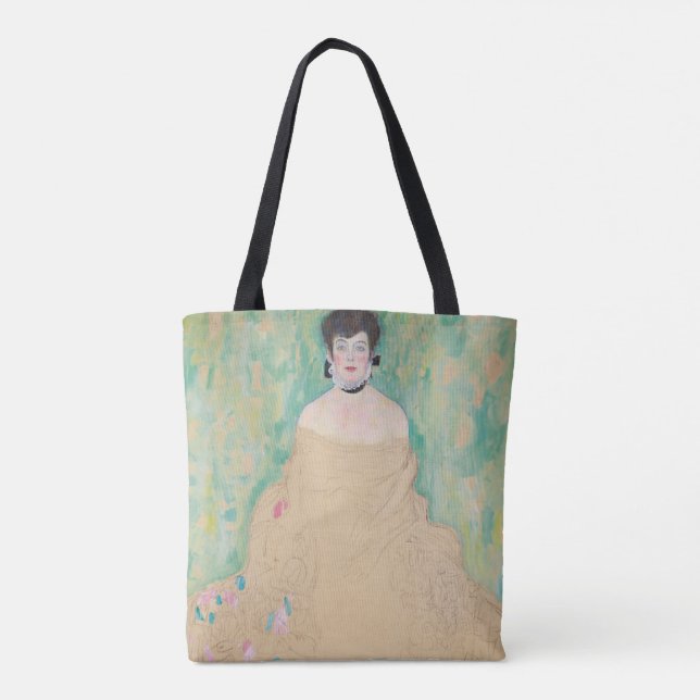 Bolso De Tela Retrato de Amalie Zuckerkandl por Gustav Klimt (Reverso)