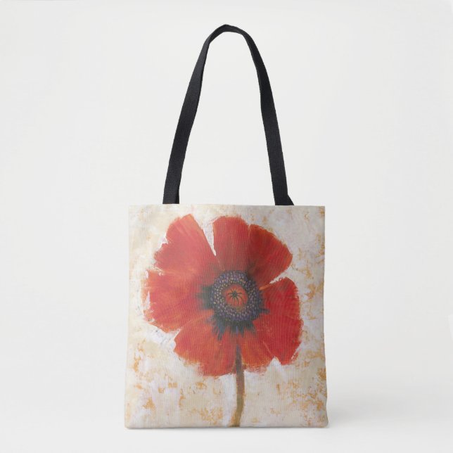 Bolso De Tela Retrato de amapola roja (Anverso)