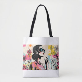 Bolso De Tela Retrato de Arte de Sueños Turquesa 🌿