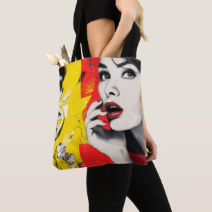 Bolso De Tela Retrato de arte pop dual