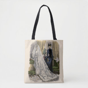 Bolso De Tela Retrato de boda vintage de novia victoriana