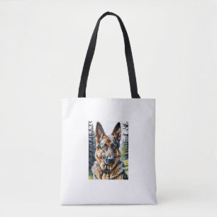 Bolso De Tela Retrato de cabeza de perro pastor alemán Perro Mas