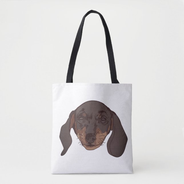 Bolso De Tela Retrato de Dachshund (Anverso)