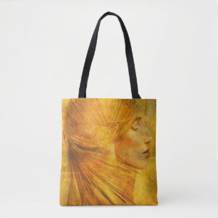 Bolso De Tela Retrato de dama en latas de oro