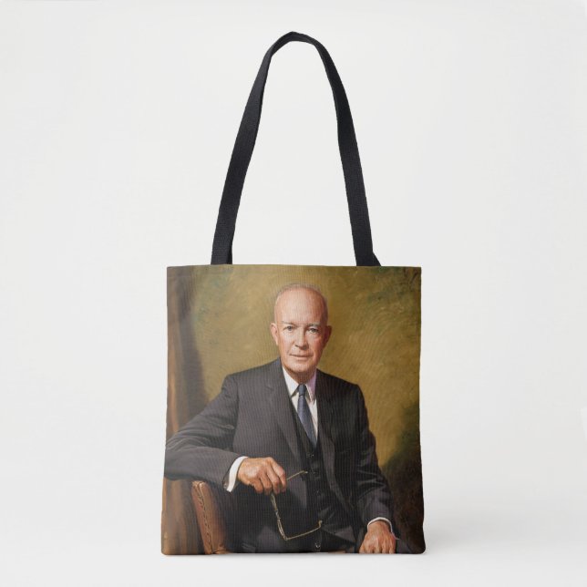 Bolso De Tela Retrato de Dwight Eisenhower Presidente de la Casa (Anverso)