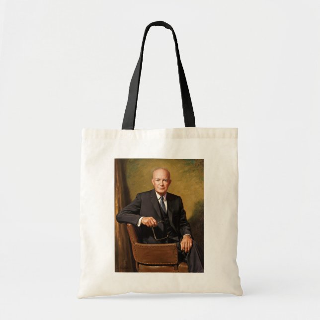 Bolso De Tela Retrato de Dwight Eisenhower Presidente de la Casa (Frente)