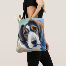 Bolso De Tela Retrato De Esbozo De Perro Cute