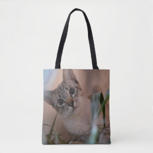 Bolso De Tela Retrato de foto de gato lindo