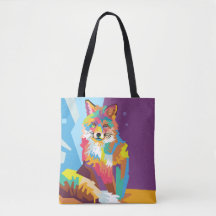 Retrato de Fox de Arte Pop colorido