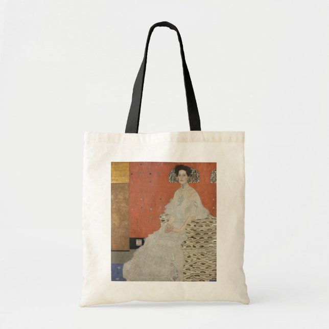 Bolso De Tela Retrato de Fritza Riedler por Gustav Klimt (Frente)