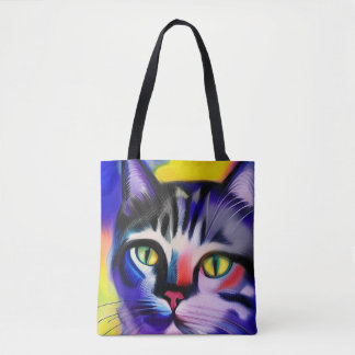 Bolso De Tela Retrato de gato