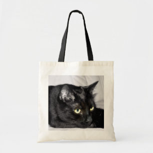 Bolso De Tela Retrato de gato negro lindo