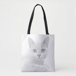 Bolso De Tela Retrato de gato SUPER CUTE