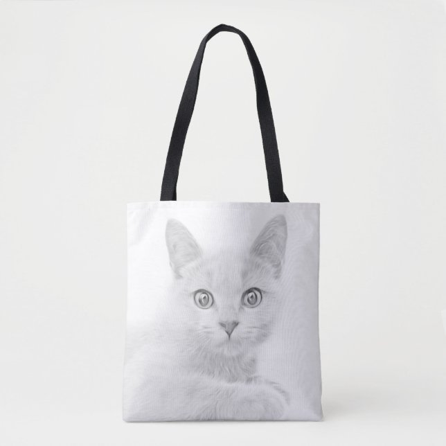 Bolso De Tela Retrato de gato SUPER CUTE (Anverso)