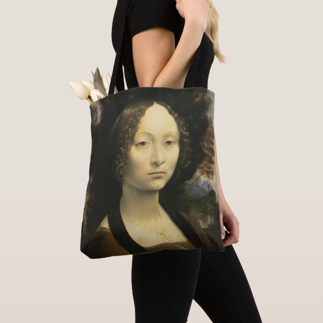 Bolso De Tela Retrato de Ginevra Benci de Leonardo da Vinci (Detalle)