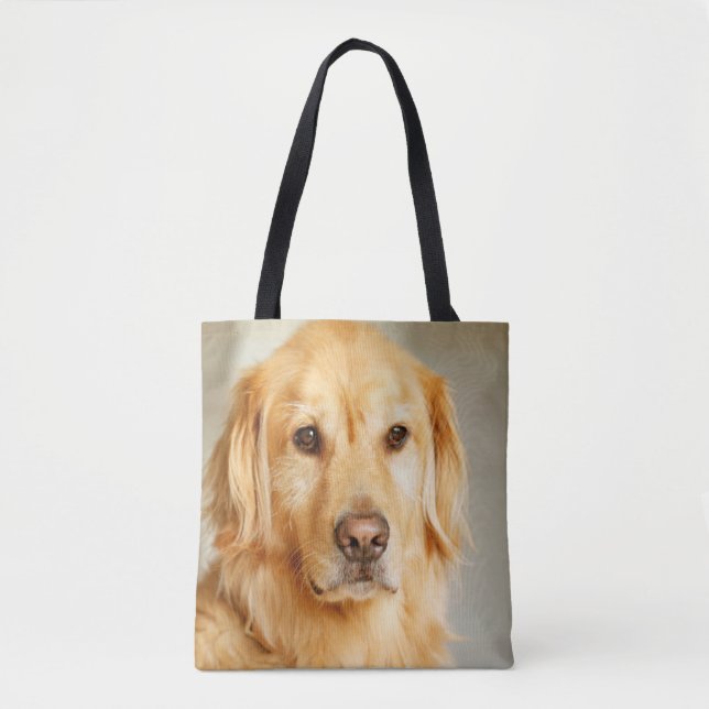 Bolso De Tela Retrato de Golden Retriever (Anverso)