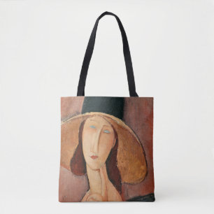 Bolso De Tela Retrato de Jeanne Hebuterne en un gran gorra