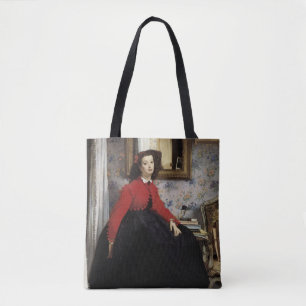 Bolso De Tela Retrato de Jeune Femme en Veste