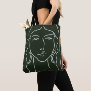 Bolso De Tela Retrato de la malaquita con el pelo largo