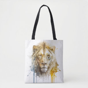 Bolso De Tela Retrato de leones pintura animal montaña de vida s