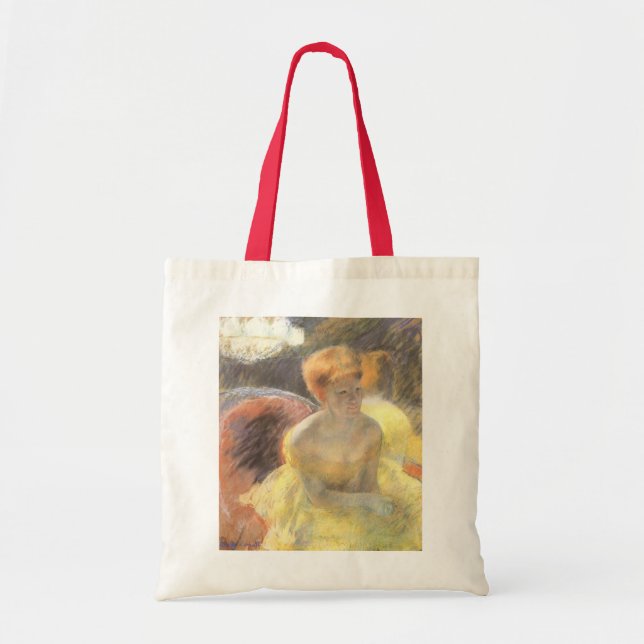 Bolso De Tela Retrato de Lydia en la Ópera por Mary Cassatt (Frente)