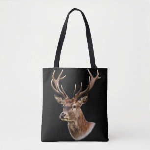 Bolso De Tela Retrato de majestuoso ciervo con grandes cuernos
