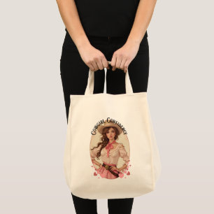 Bolso De Tela Retrato de moda occidental de Coquette Cowgirl