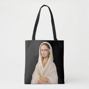 Bolso De Tela Retrato de mujer elegante   Ilustración de arte cu