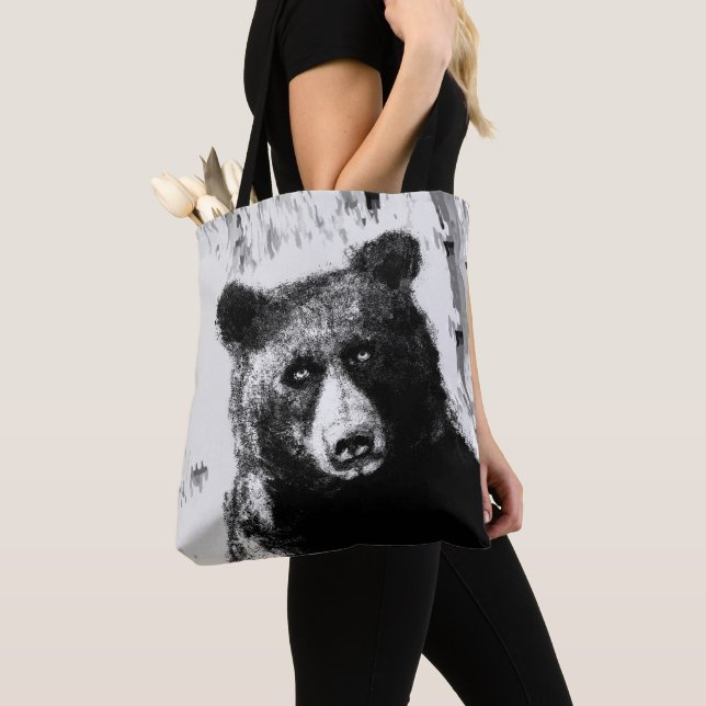 Bolso De Tela Retrato de oso (Detalle)