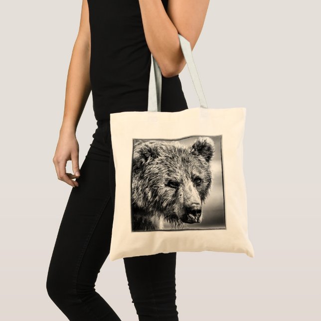 Bolso De Tela Retrato de oso pardo (Anverso (producto))