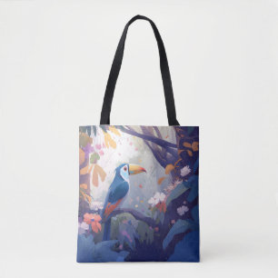 Bolso De Tela Retrato de pájaro de Toucan Animal Pintura de vida