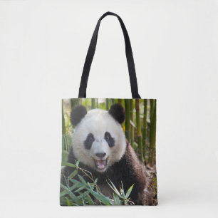 Bolso De Tela Retrato de Panda Sonriente