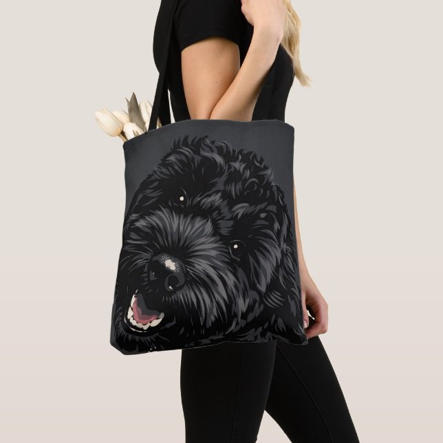 Bolso De Tela Retrato de perro Cockapoo negro Regalo de Cockapoo (Detalle)