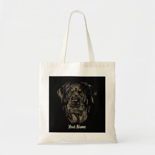 Bolso De Tela Retrato de perro de Rottweiler