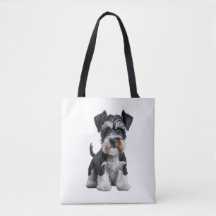 Bolso De Tela Retrato de picapia Schnauzer en miniatura de alta